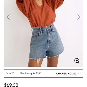 Madewell mom jean short